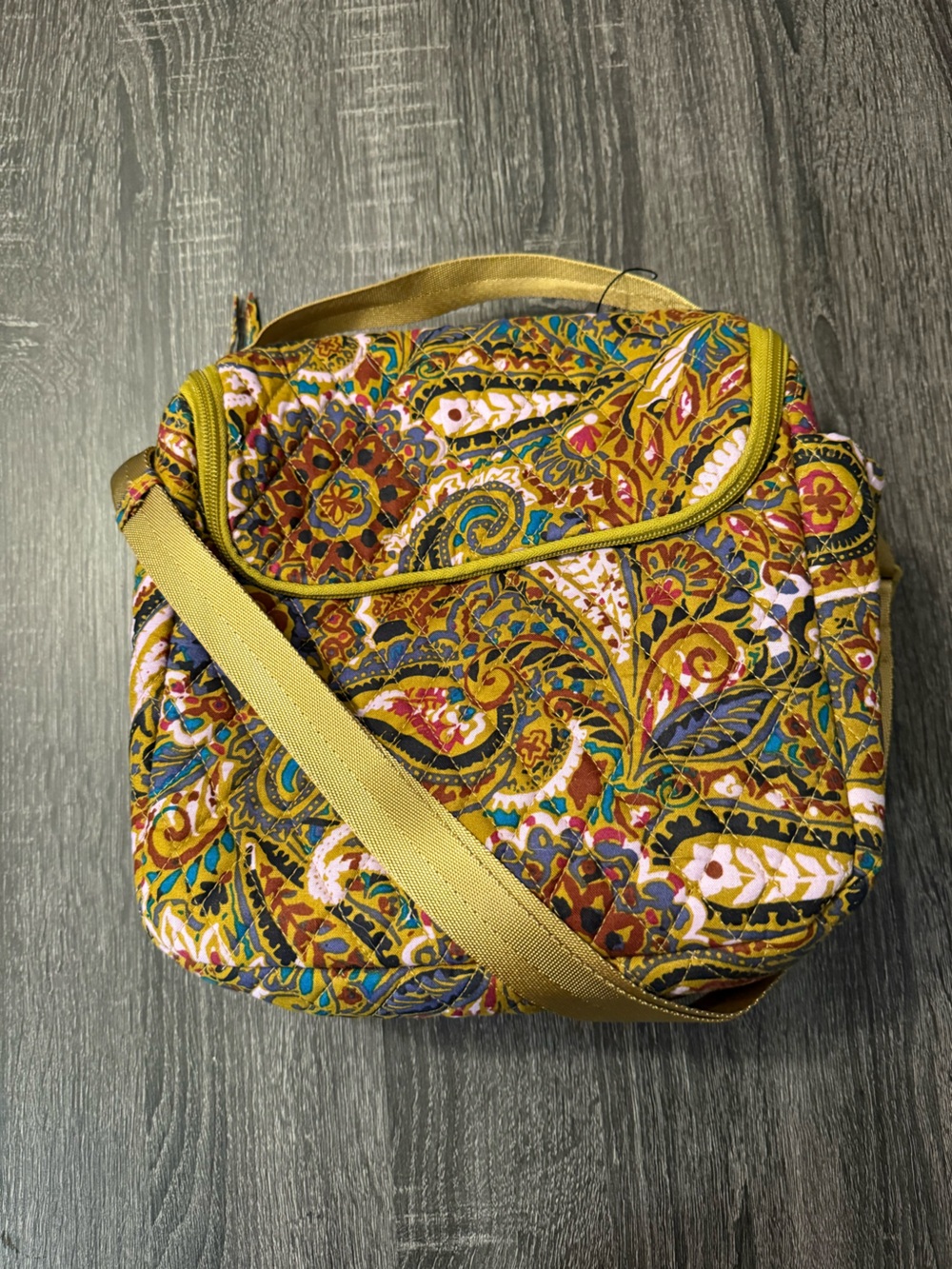 Vera Bradley Crossbody insulated Lunch Bag in Mustard Multi Paisley